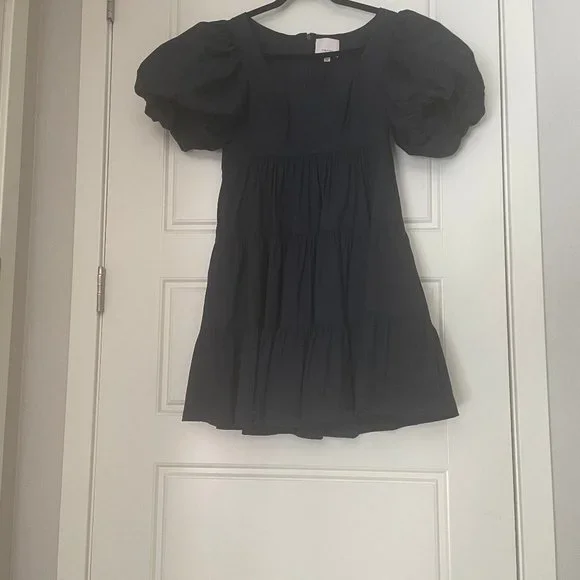 CINQ A SEPT ETHEL A-LINE BABYDOLL DRESS NAVY BLUE SIZE 2 NWT - Picture 10 of 16